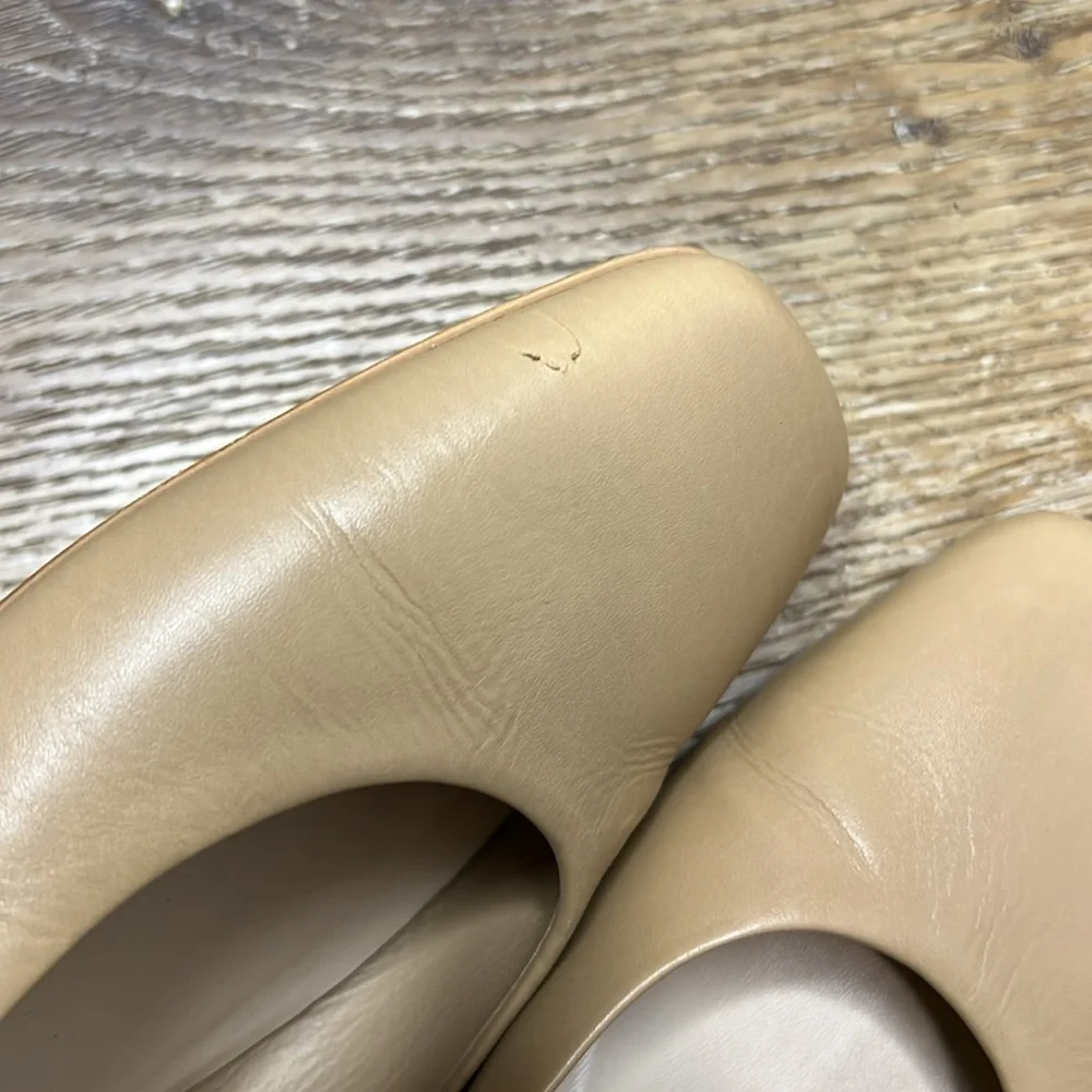 Everlane The 90’s Square Toe Tan Leather Heels Size 6 1/2 - Picture 6 of 9
